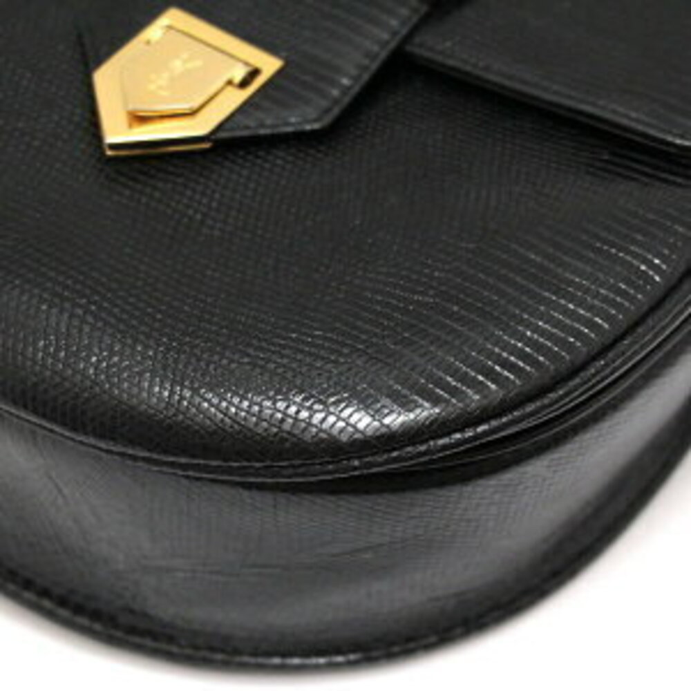 SAINT LAURENT Yves Shoulder Bag Black Lizard Embossed - Picture 3 of 6